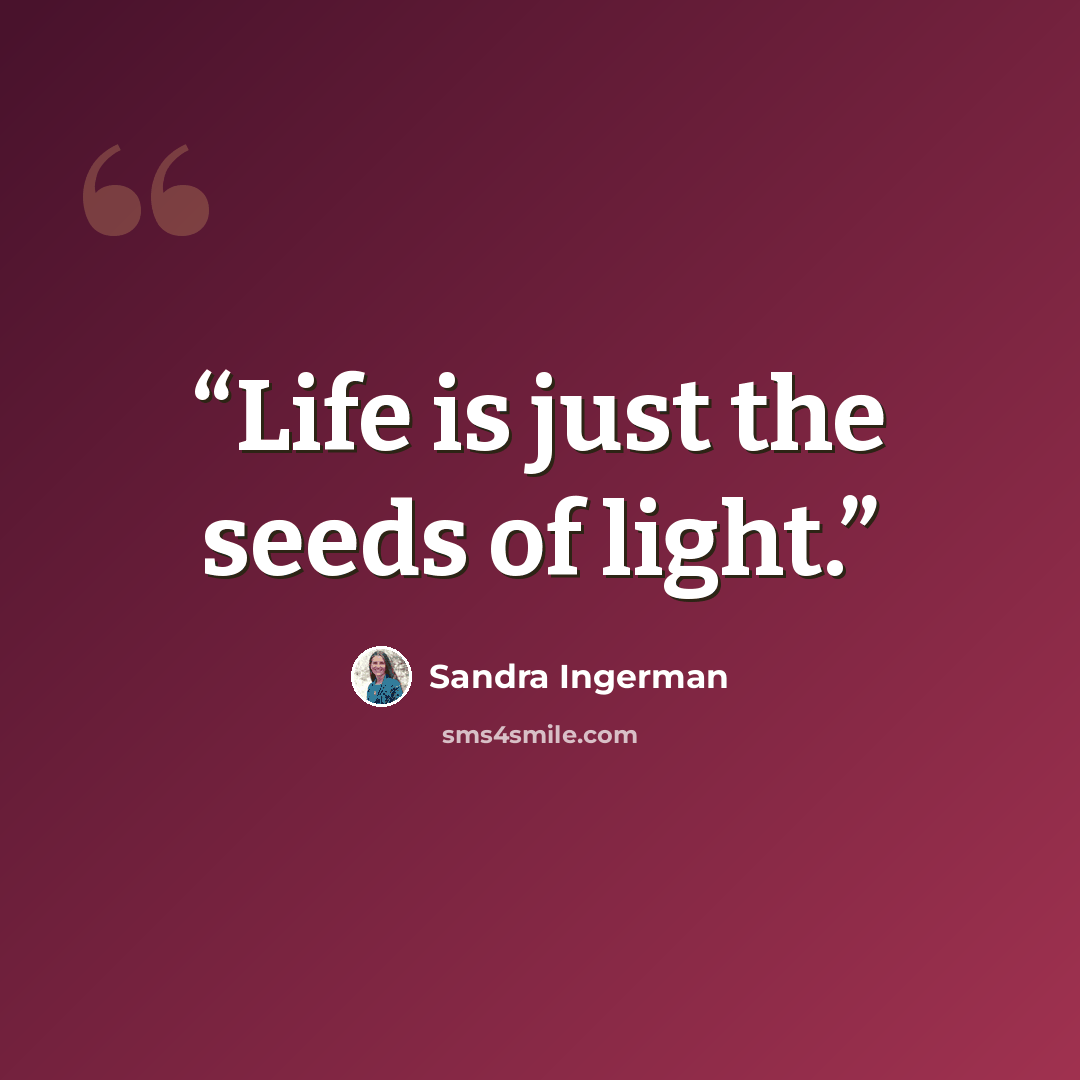 “Life is just the seeds of light.” quote by Sandra Ingerman