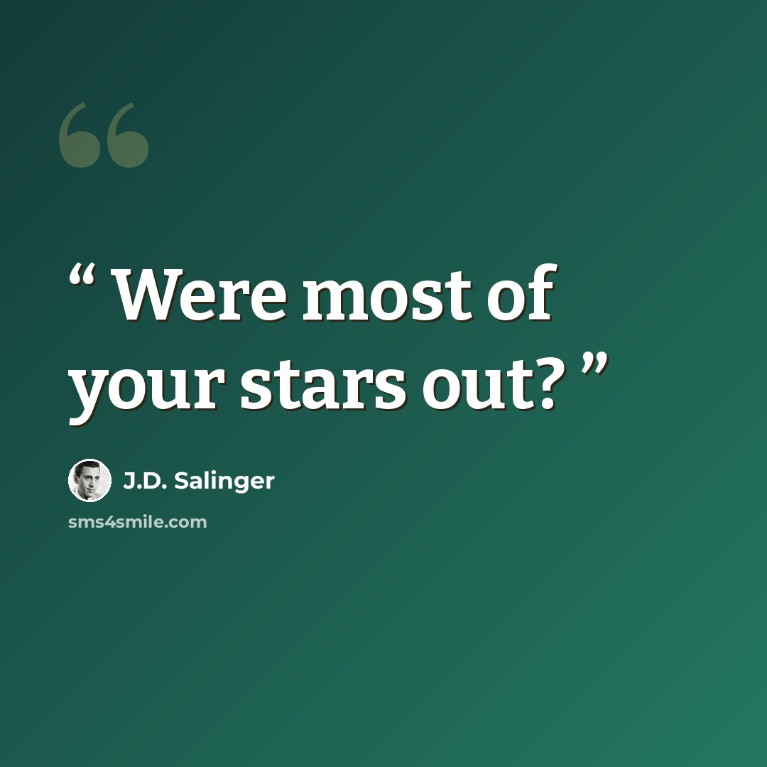 “Were most of your stars out?” quote by J.D. Salinger