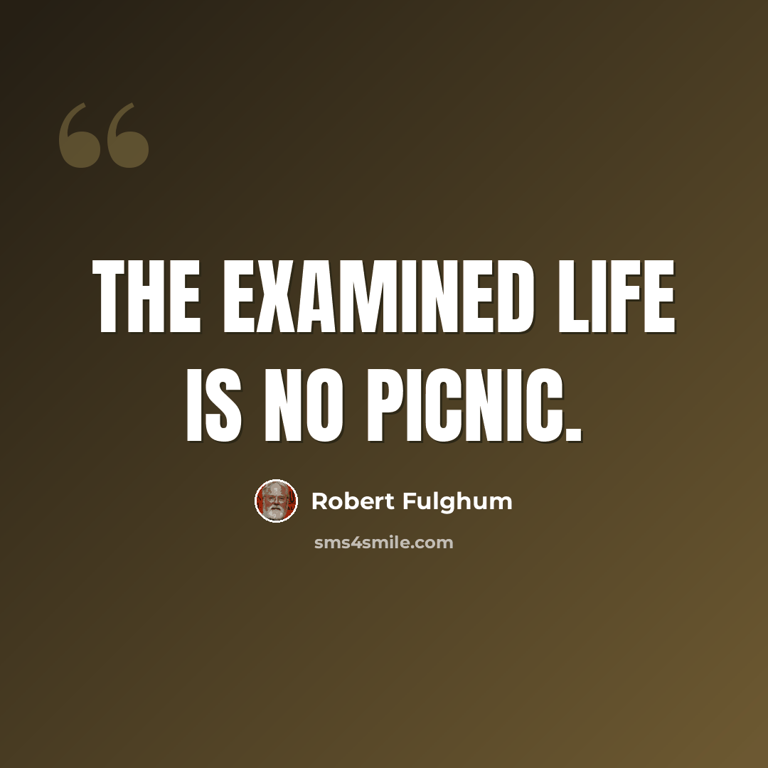“The examined life is no picnic.” quote by Robert Fulghum