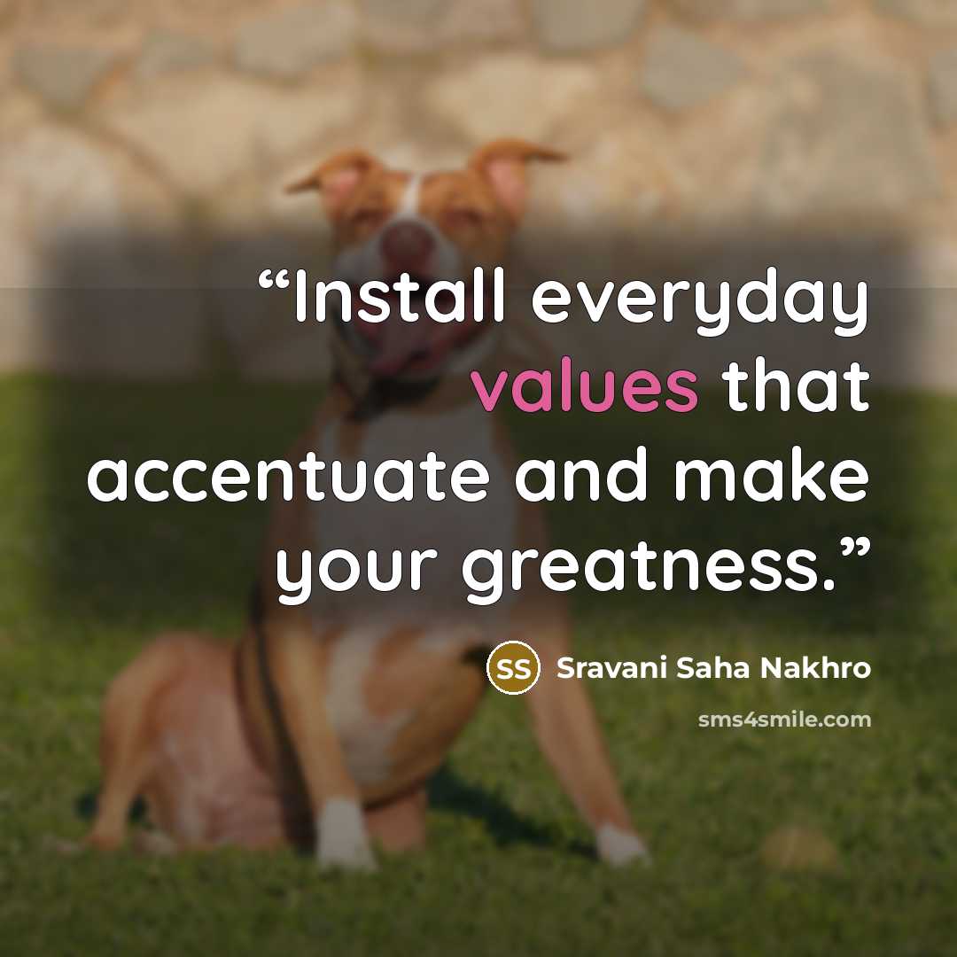 “Install everyday values that accentuate and make your greatness.” quote by Sravani Saha Nakhro