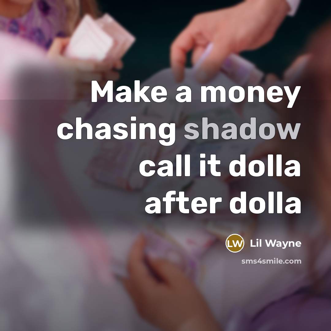 “Make a money chasing shadow call it dolla after dolla” quote by Lil Wayne