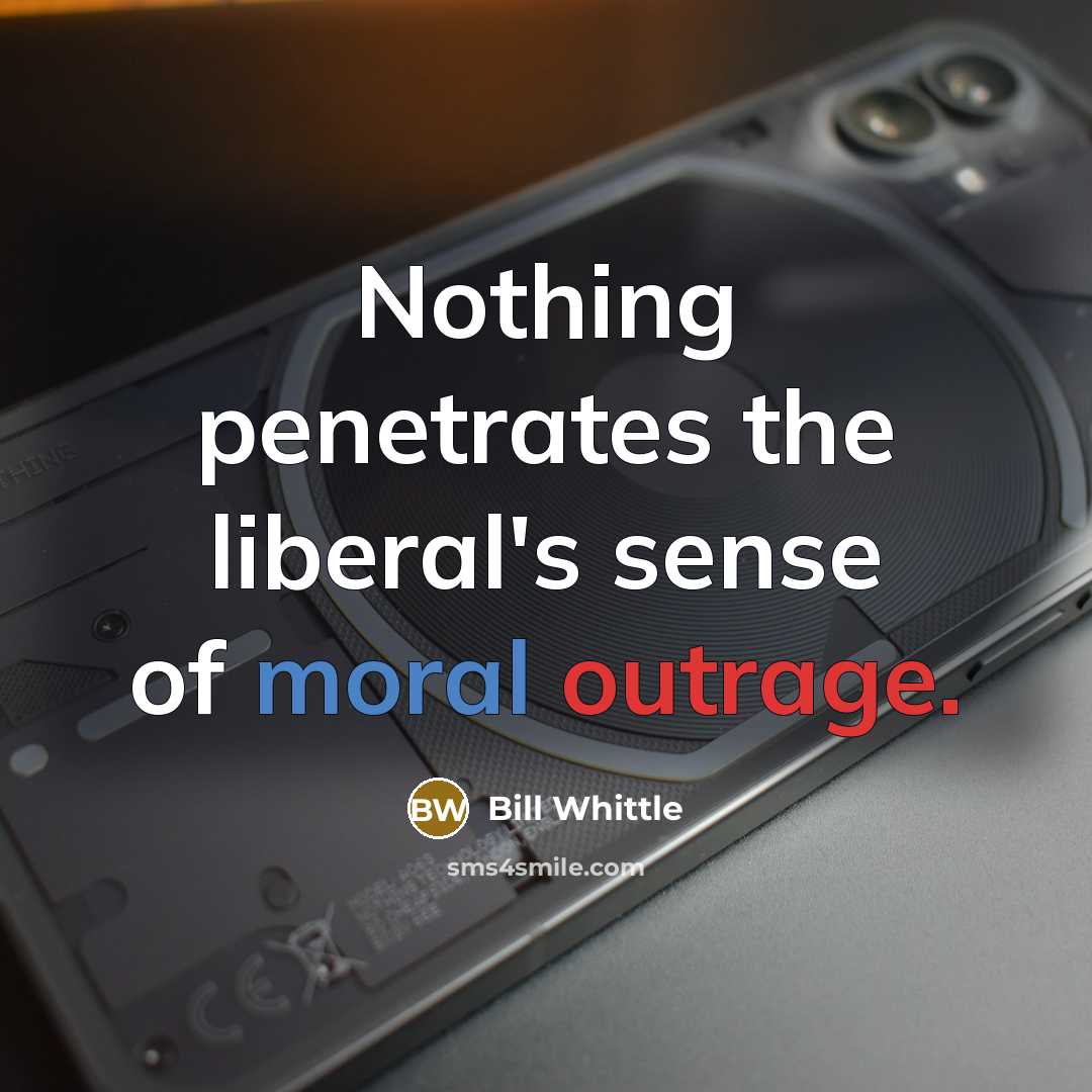 “Nothing penetrates the liberal's sense of moral outrage.” quote by Bill Whittle