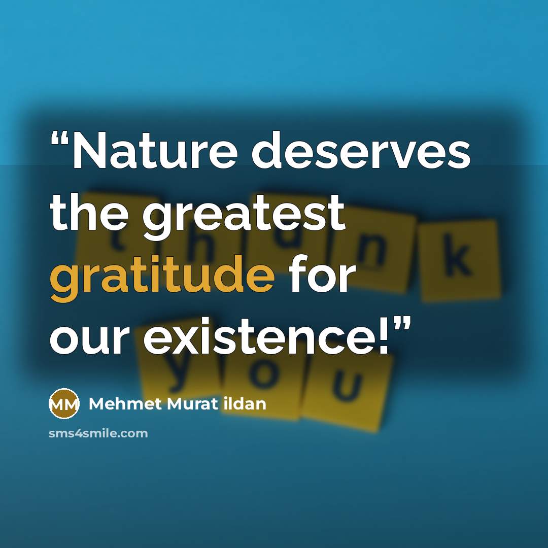 “Nature deserves the greatest gratitude for our existence!” quote by Mehmet Murat ildan