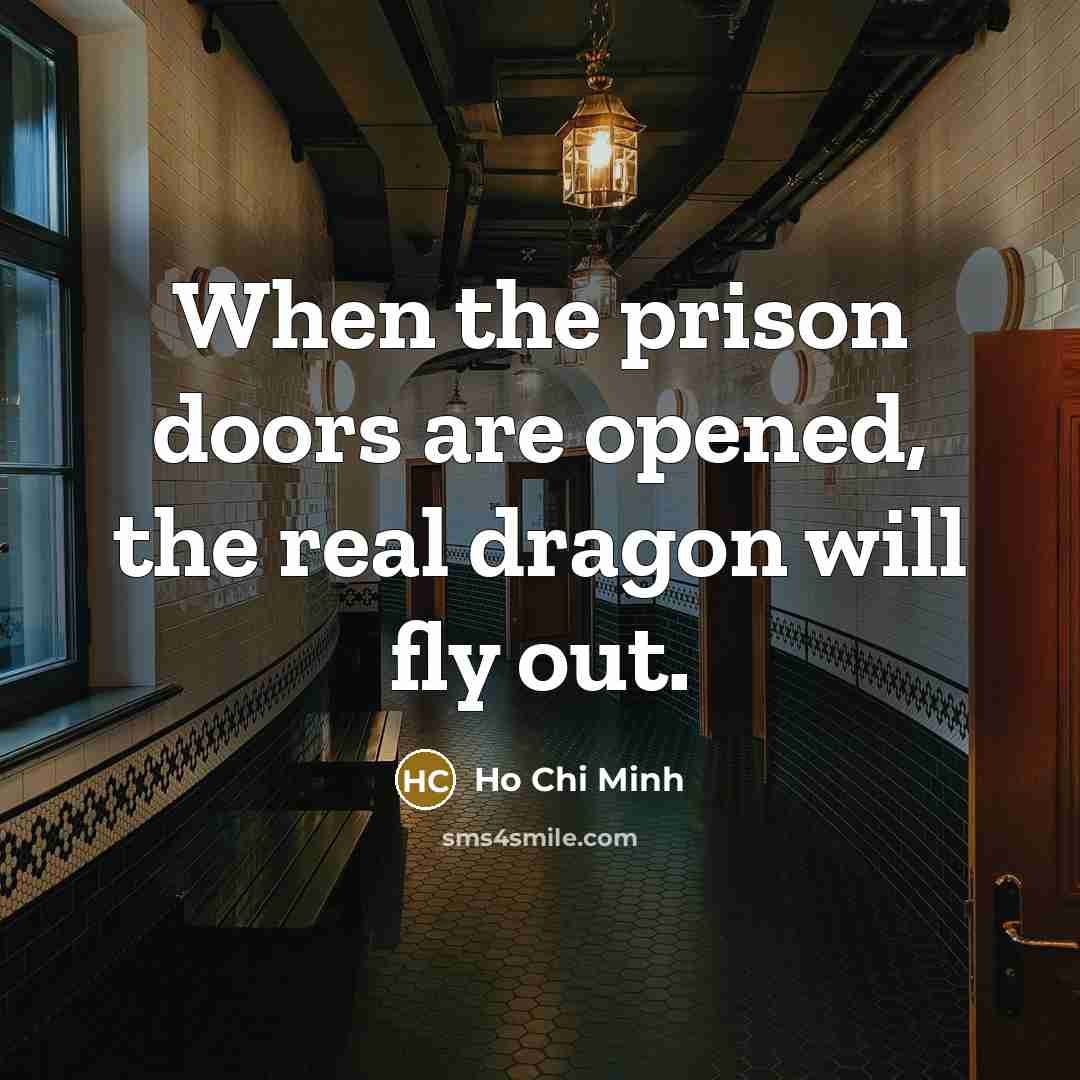 “When the prison doors are opened, the real dragon will fly out.” quote by Ho Chi Minh