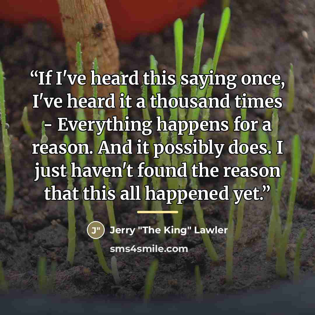 “If I've heard this saying once, I've heard it a thousand times - Everything happens for a reason. And it possibly does. I just haven't found the reason that this all happened yet.” quote by Anonymous