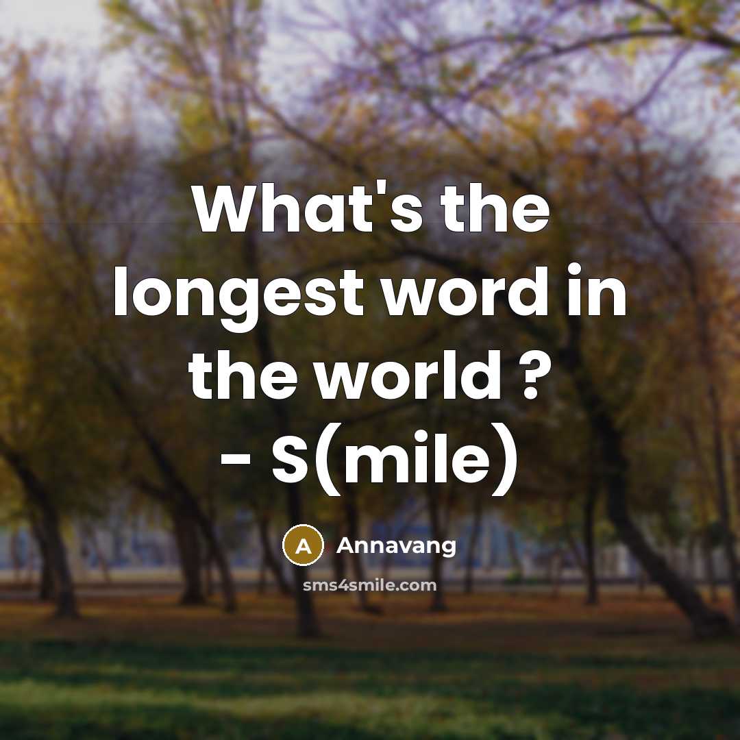 “What's the longest word in the world ? - S(mile)” quote by Annavang