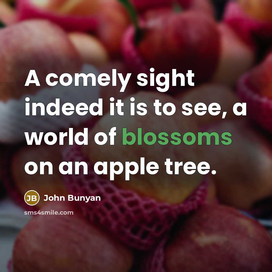 “A comely sight indeed it is to see, a world of blossoms on an apple tree.” quote by John Bunyan