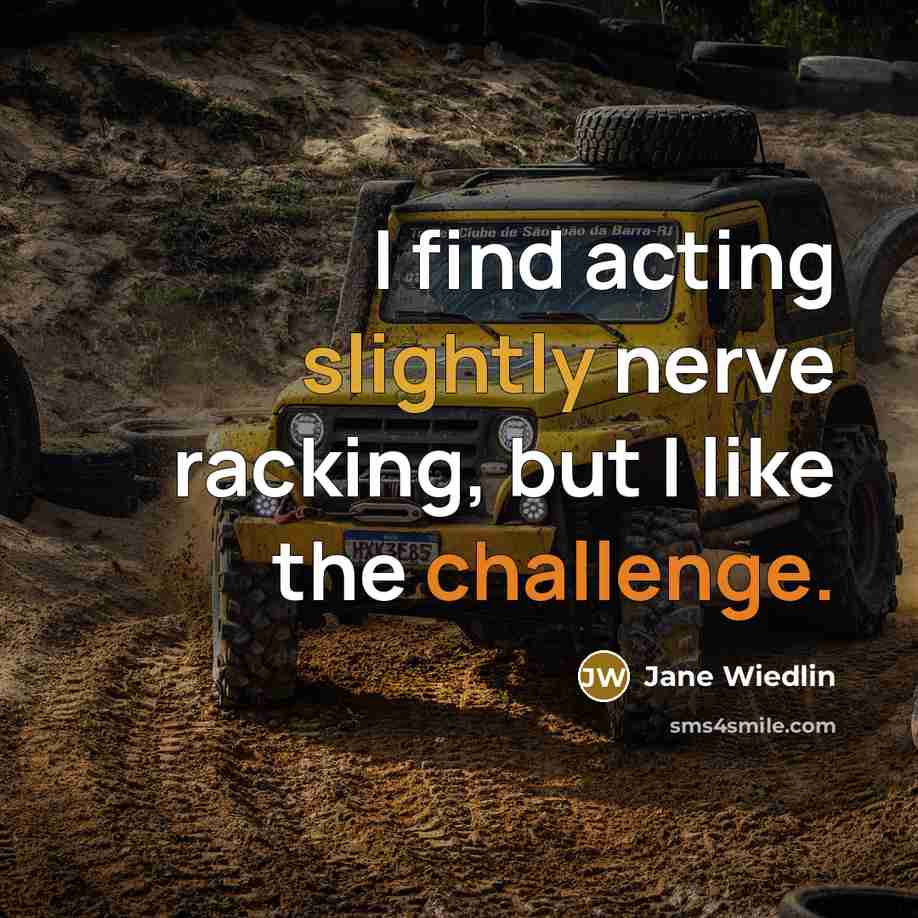 “I find acting slightly nerve racking, but I like the challenge.” quote by Jane Wiedlin