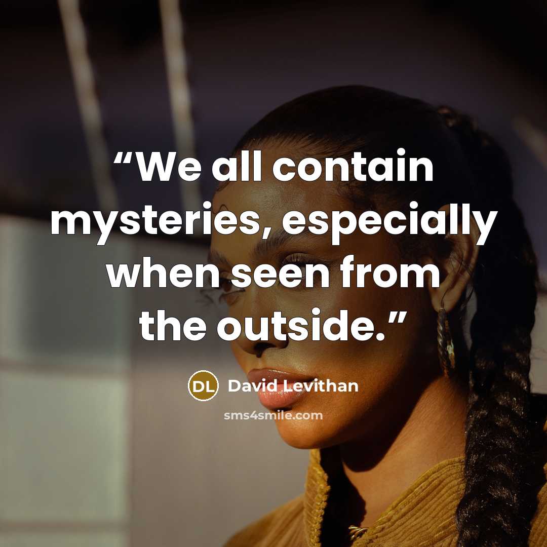 “We all contain mysteries, especially when seen from the outside.” quote by David Levithan