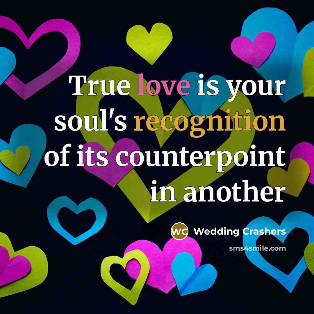 “True love is your soul's recognition of its counterpoint in another” quote by Wedding Crashers