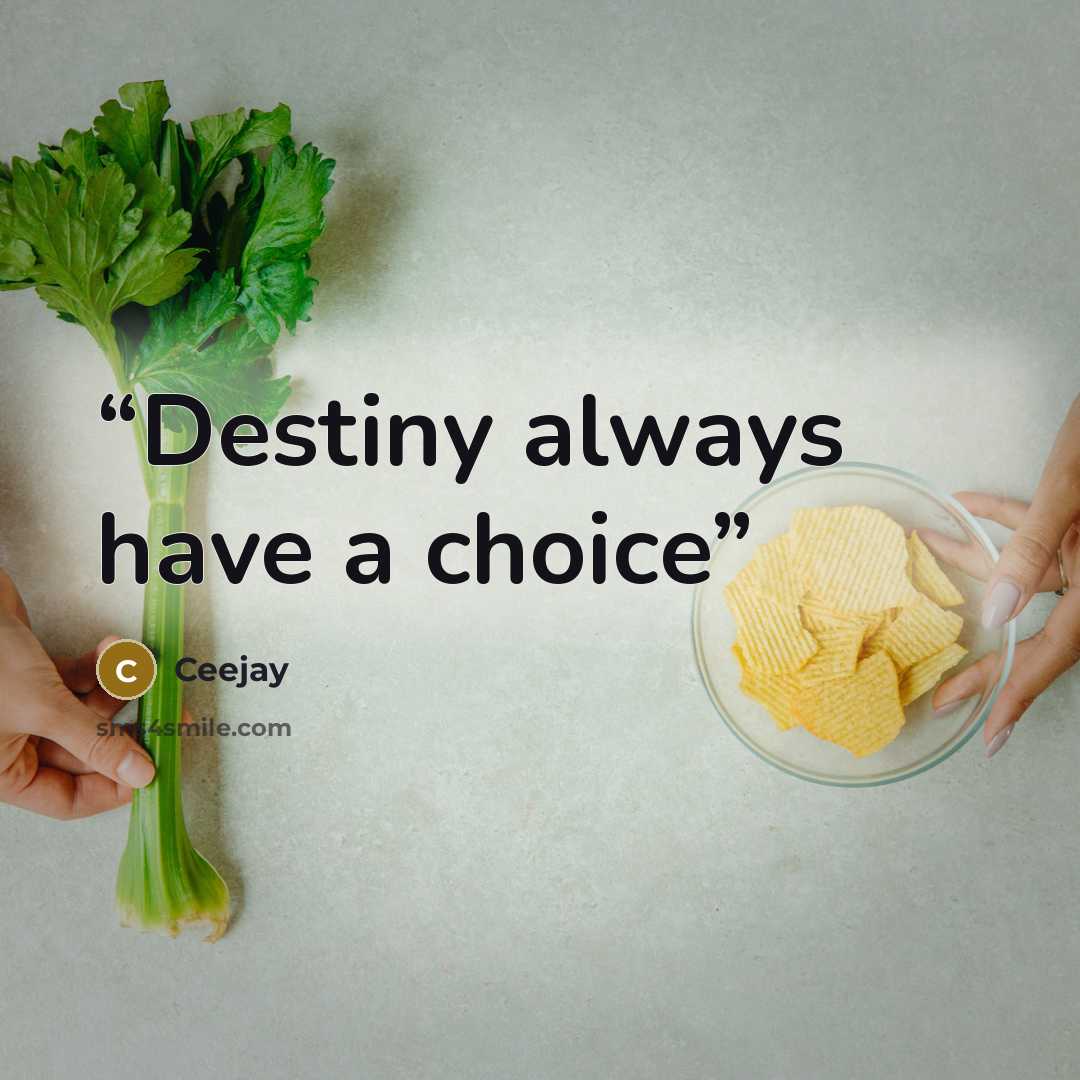 “Destiny always have a choice” quote by Ceejay