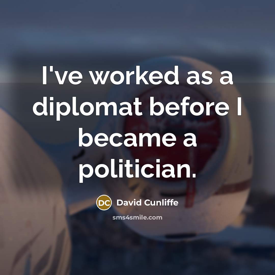 “I've worked as a diplomat before I became a politician.” quote by David Cunliffe