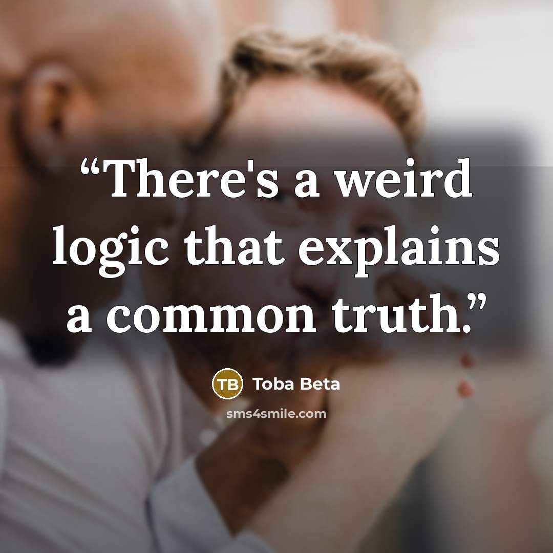 “There's a weird logic that explains a common truth.” quote by Toba Beta