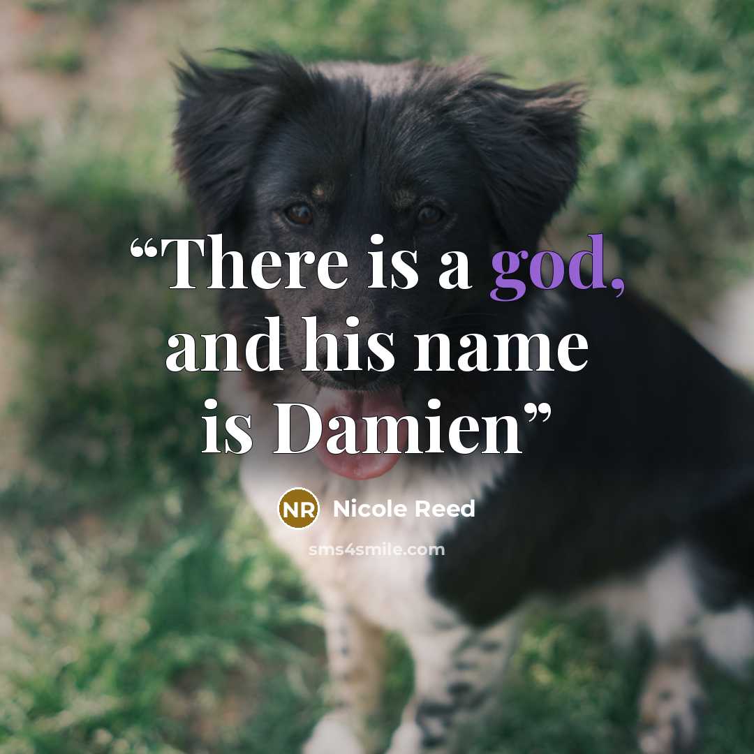 “There is a god, and his name is Damien” quote by Nicole Reed
