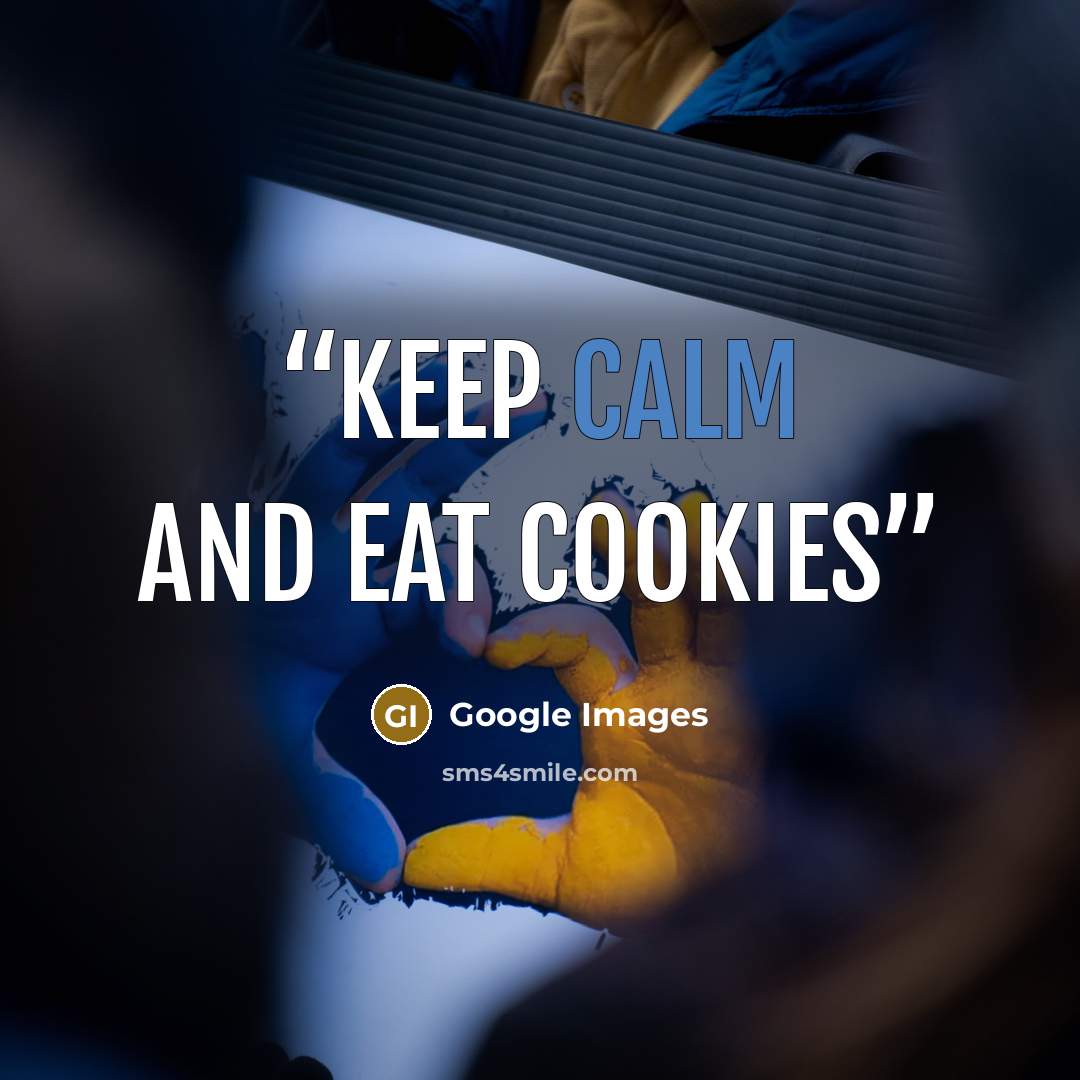 “Keep calm and eat cookies” quote by google images