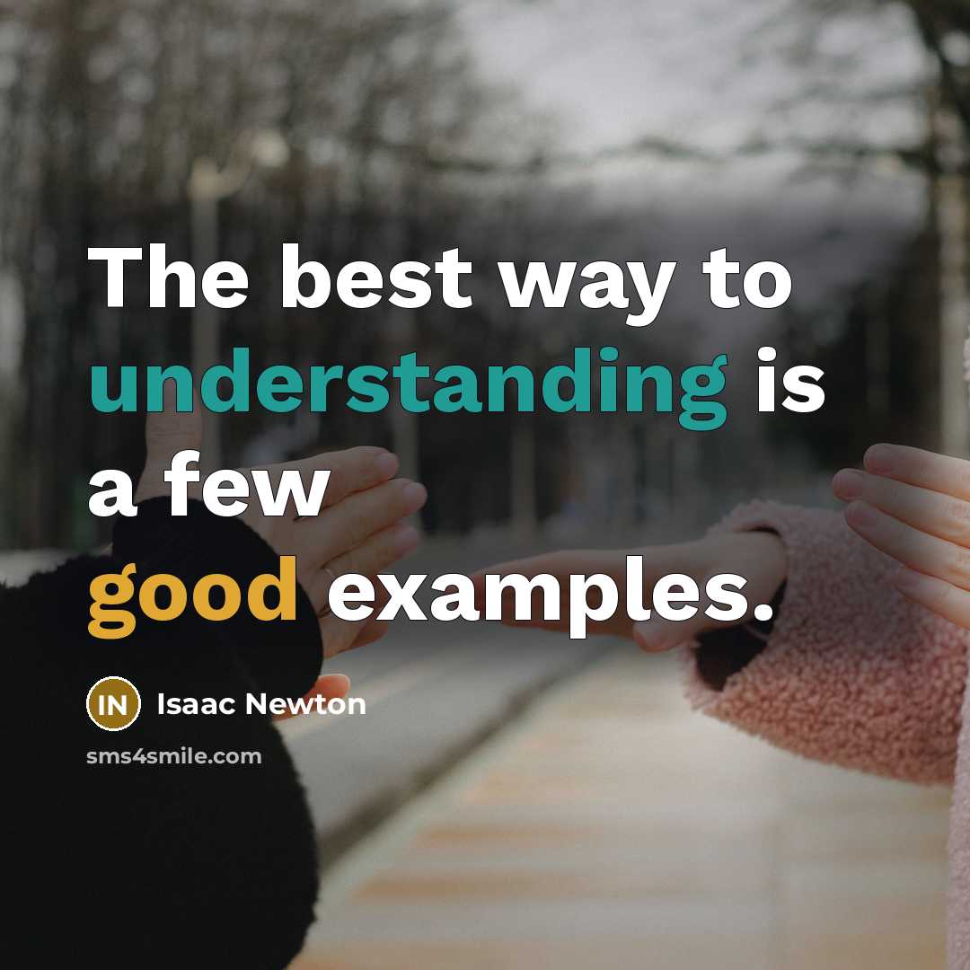 “The best way to understanding is a few good examples.” quote by Isaac Newton