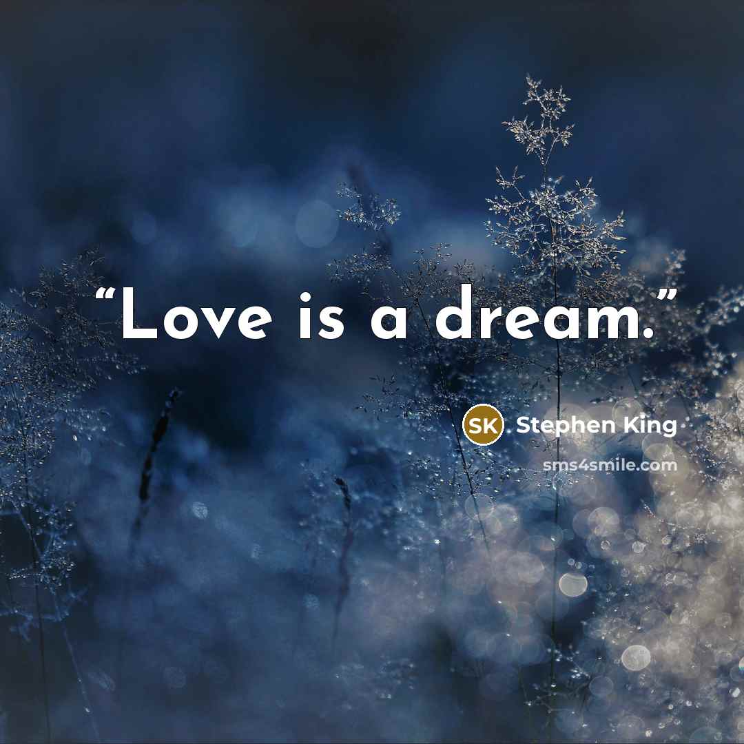 “Love is a dream.” quote by Stephen King
