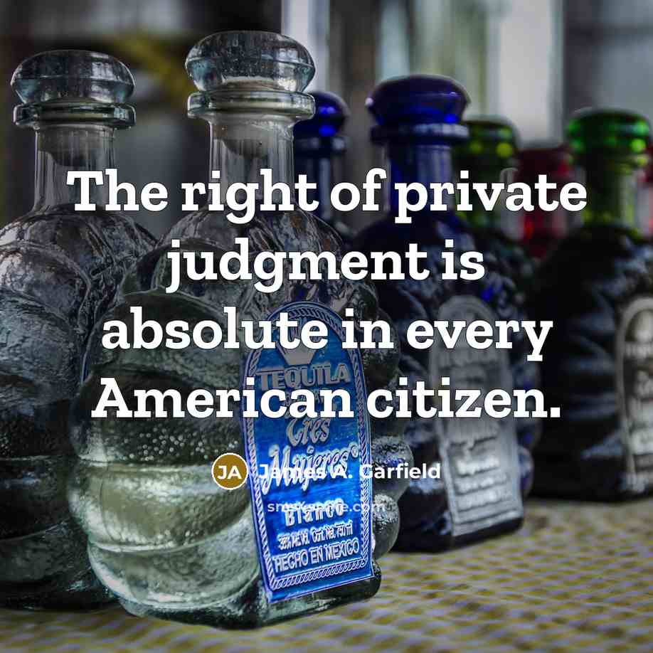 “The right of private judgment is absolute in every American citizen.” quote by James A. Garfield