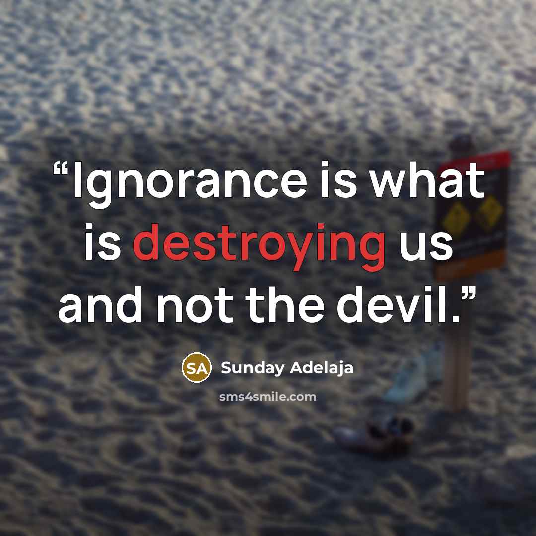 “Ignorance is what is destroying us and not the devil.” quote by Sunday Adelaja