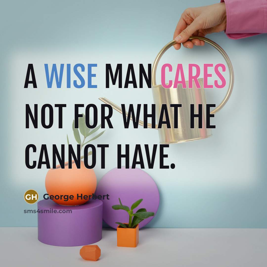 “A wise man cares not for what he cannot have.” quote by George Herbert