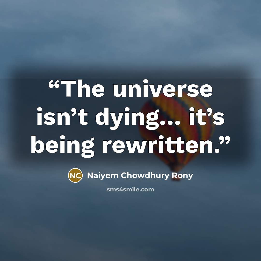 “The universe isn’t dying… it’s being rewritten.” quote by Naiyem Chowdhury Rony