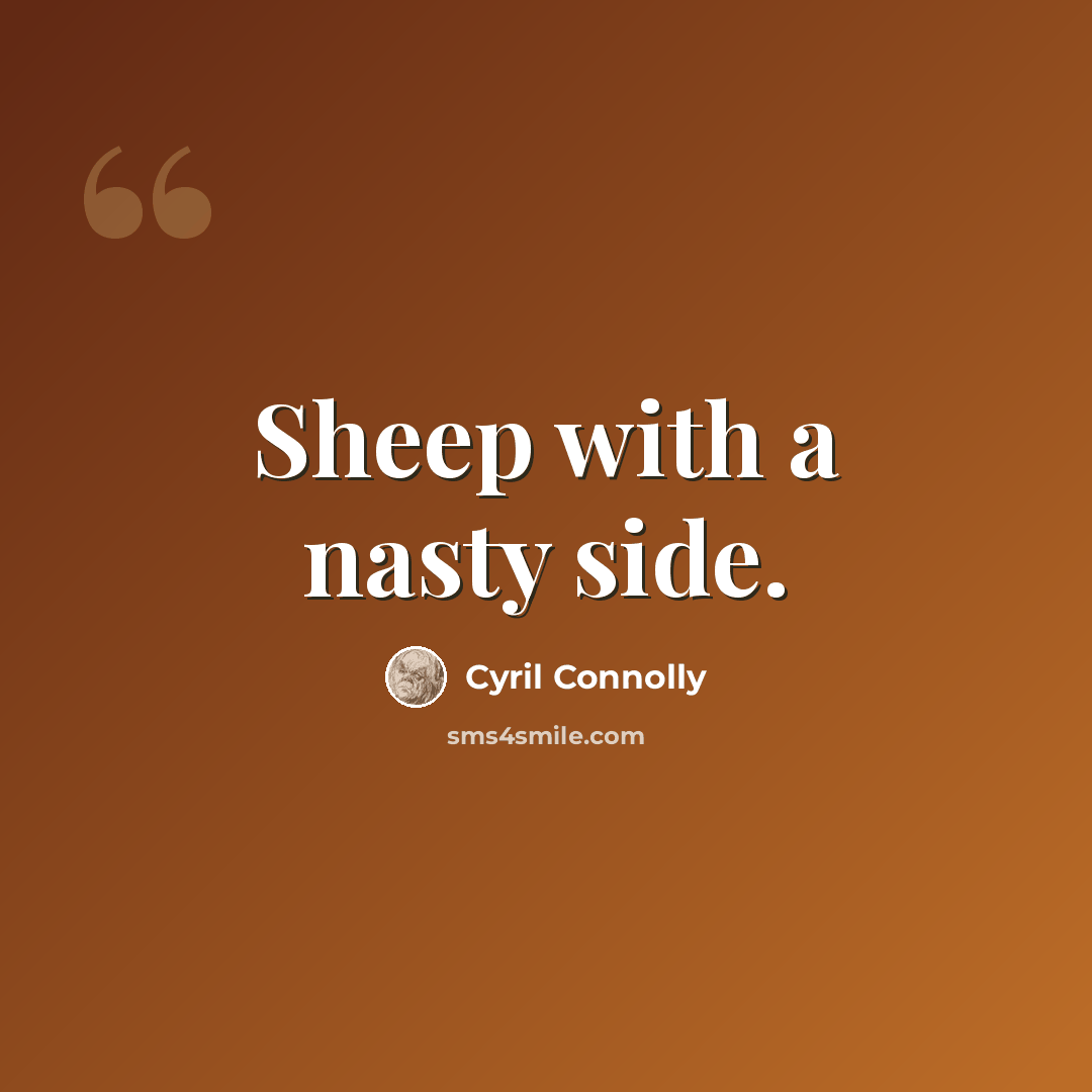 “Sheep with a nasty side.” quote by Cyril Connolly