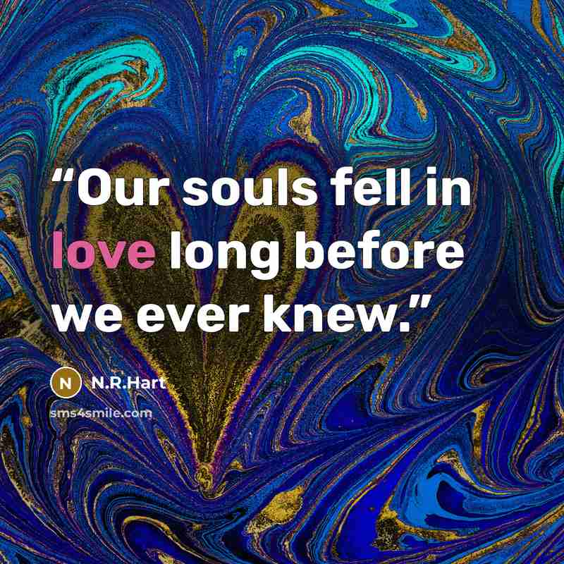 “Our souls fell in love long before we ever knew.” quote by N.R.Hart