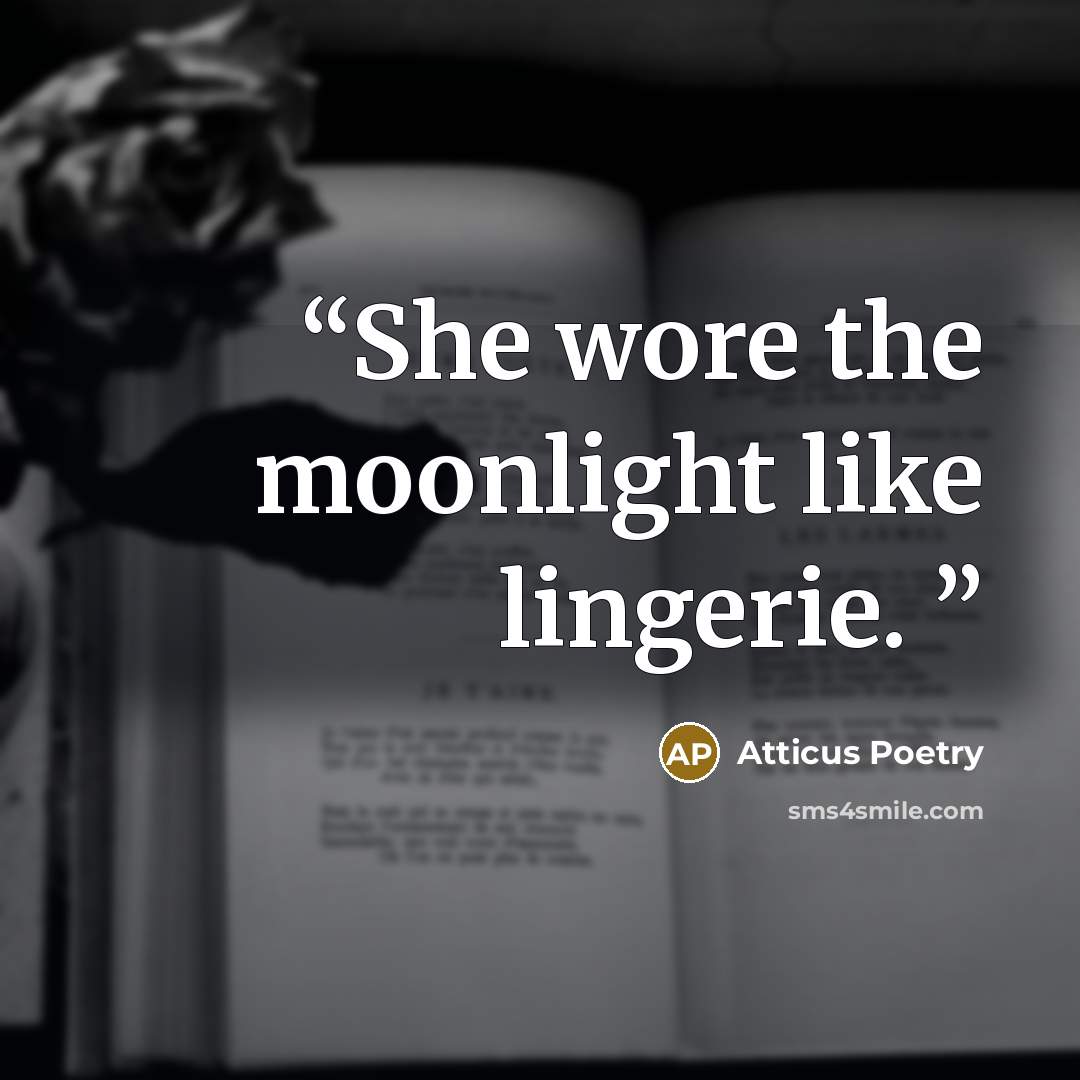 “She wore the moonlight like lingerie.” quote by Atticus Poetry