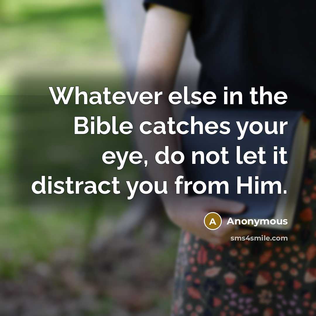 “Whatever else in the Bible catches your eye, do not let it distract you from Him.” quote by Anonymous