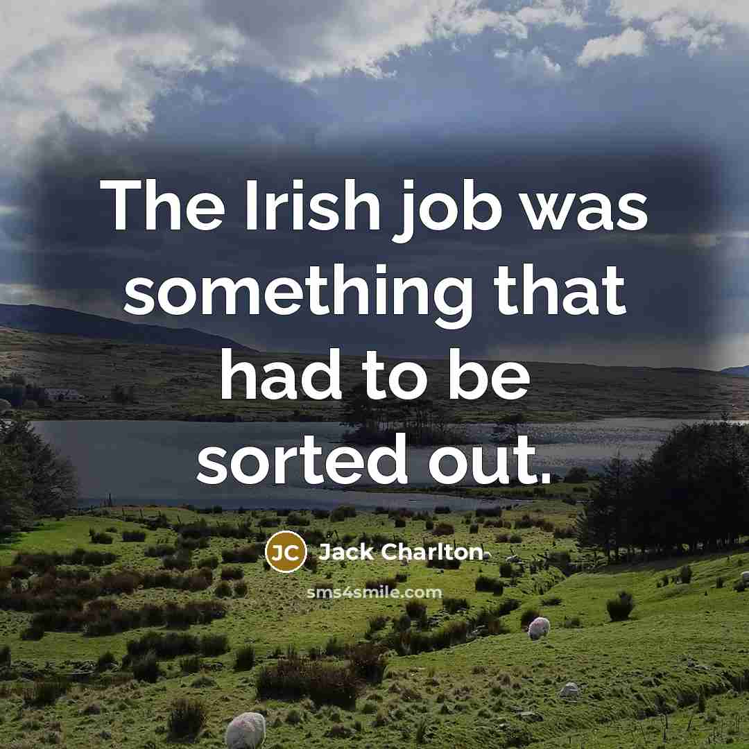 “The Irish job was something that had to be sorted out.” quote by Jack Charlton
