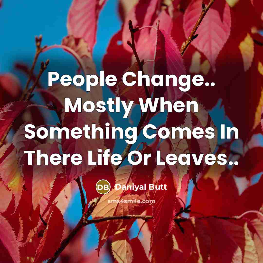 “People Change.. Mostly When Something Comes In There Life Or Leaves..” quote by Daniyal Butt