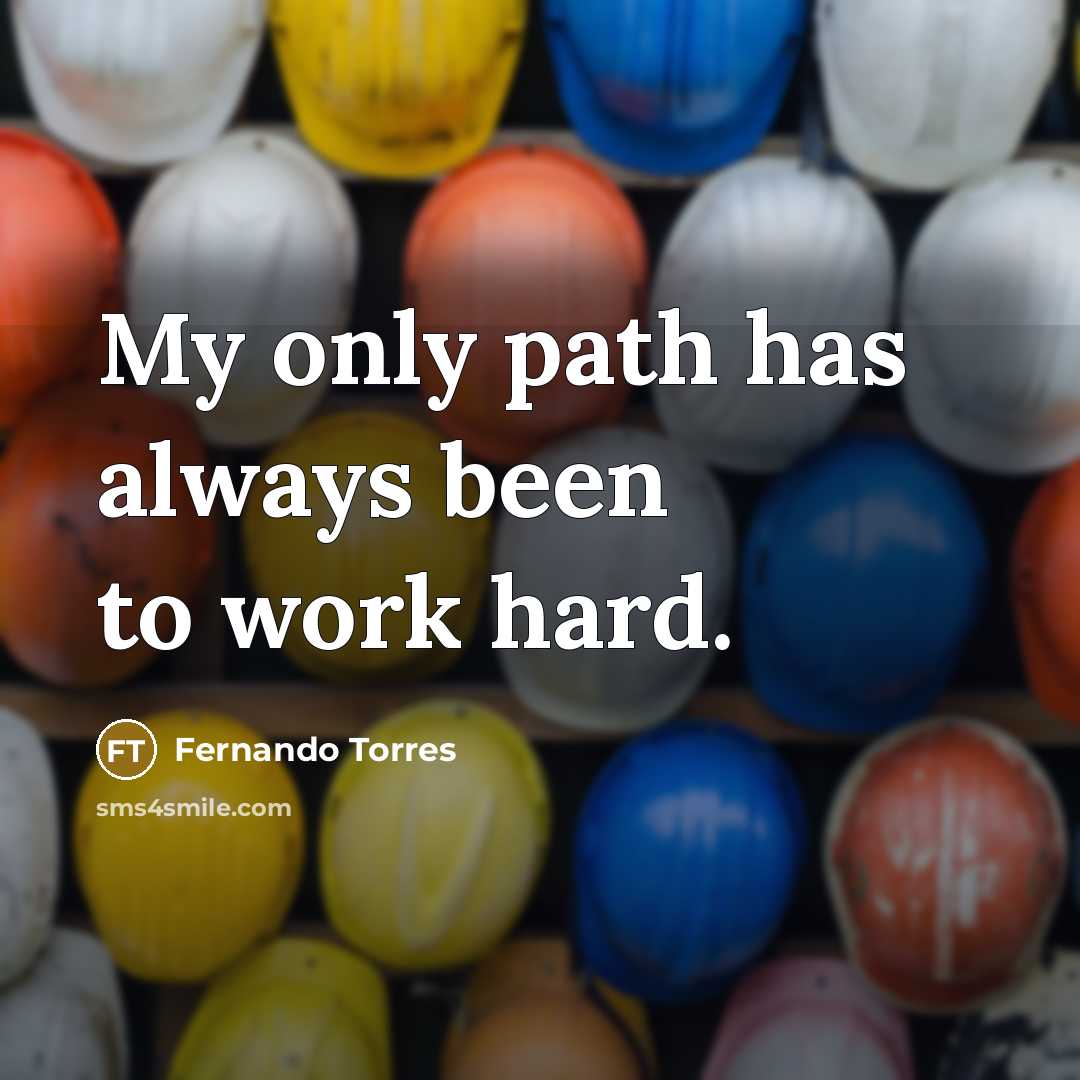 “My only path has always been to work hard.” quote by Fernando Torres