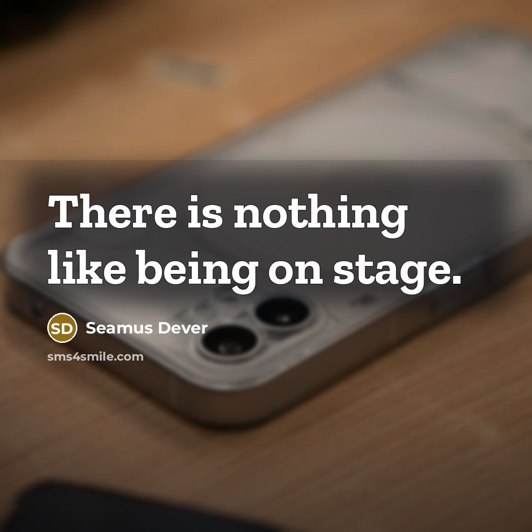 “There is nothing like being on stage.” quote by Seamus Dever