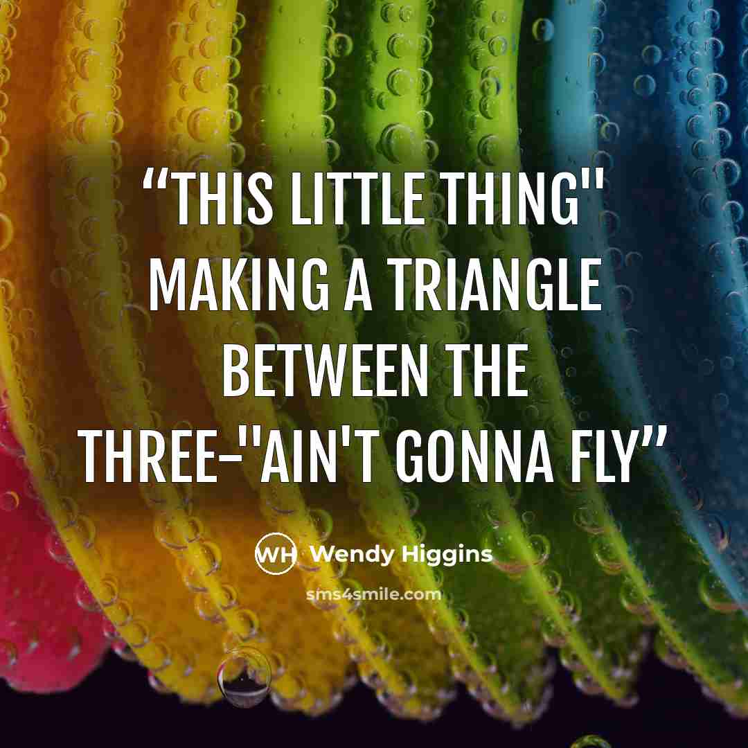 “This little thing" making a triangle between the three-"ain't gonna fly” quote by Wendy Higgins