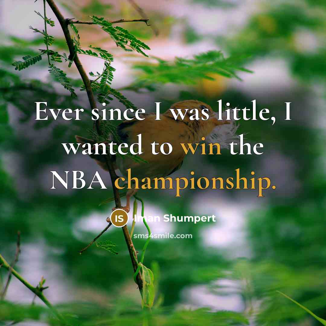 “Ever since I was little, I wanted to win the NBA championship.” quote by Iman Shumpert