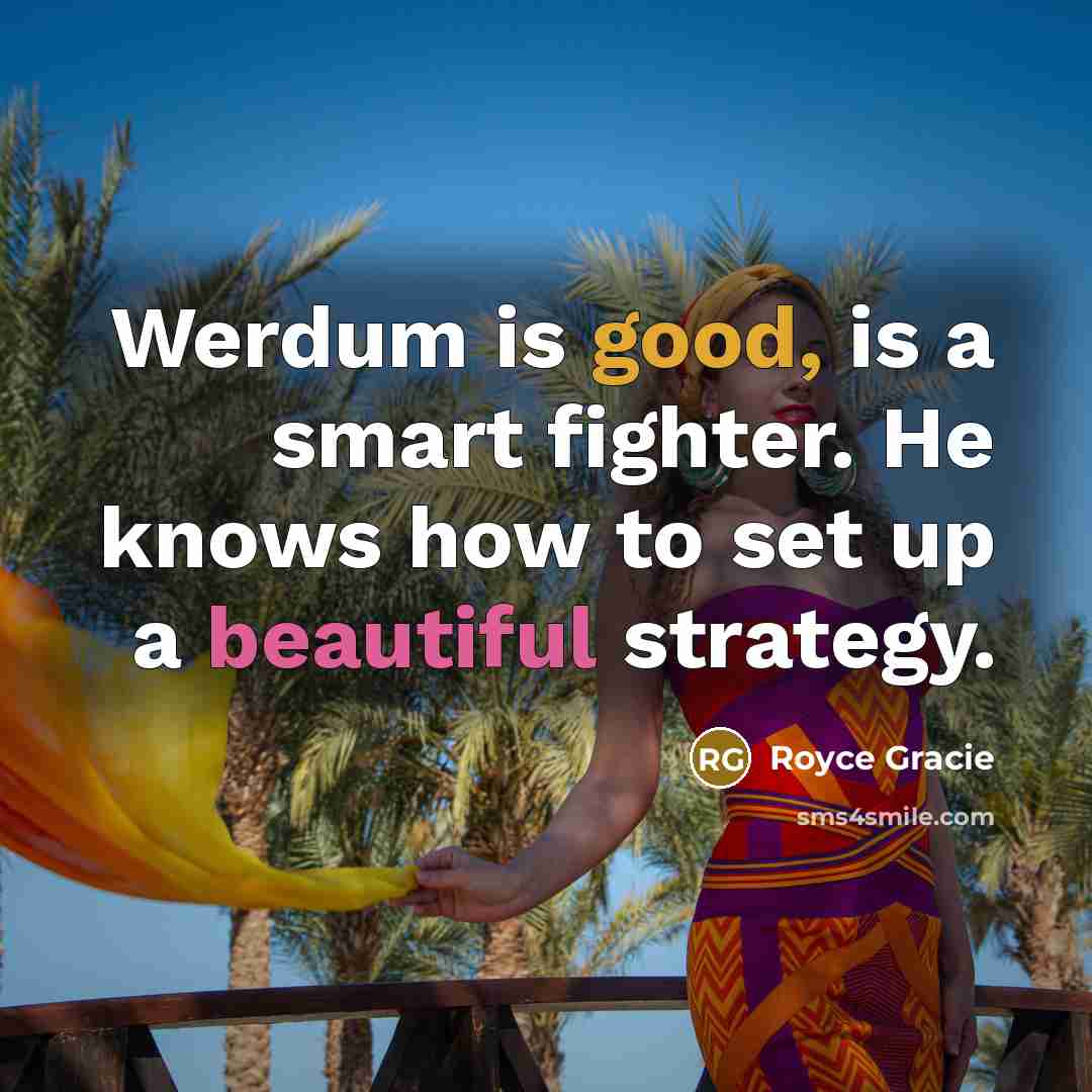 “Werdum is good, is a smart fighter. He knows how to set up a beautiful strategy.” quote by Royce Gracie