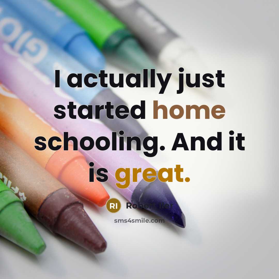 “I actually just started home schooling. And it is great.” quote by Robert Iler