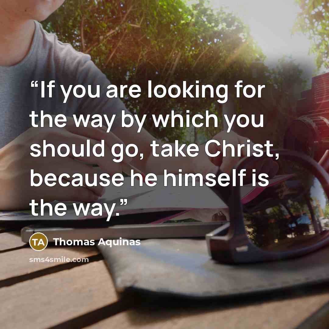 “If you are looking for the way by which you should go, take Christ, because he himself is the way.” quote by Thomas Aquinas