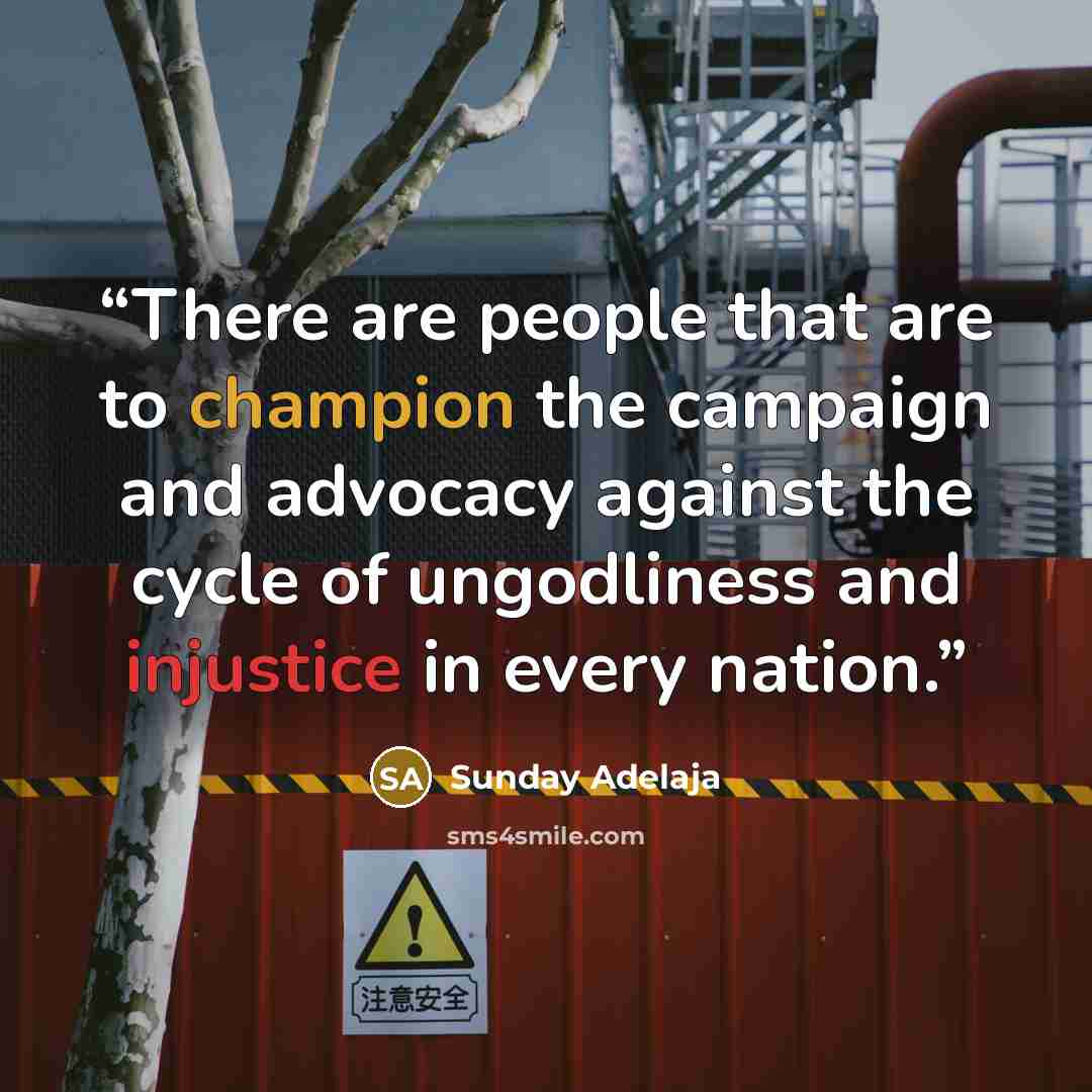 “There are people that are to champion the campaign and advocacy against the cycle of ungodliness and injustice in every nation.” quote by Sunday Adelaja