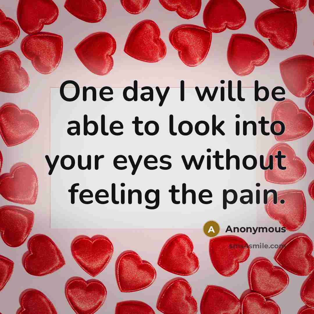 “One day I will be able to look into your eyes without feeling the pain.” quote by Anonymous