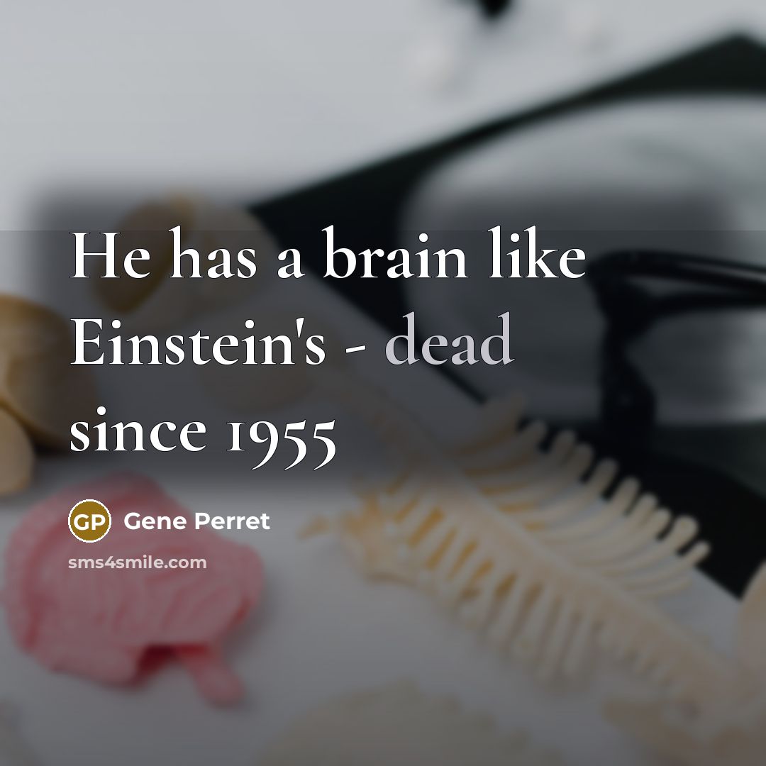 “He has a brain like Einstein's - dead since 1955” quote by Gene Perret
