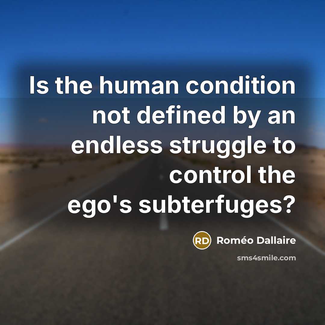 “Is the human condition not defined by an endless struggle to control the ego's subterfuges?” quote by Roméo Dallaire
