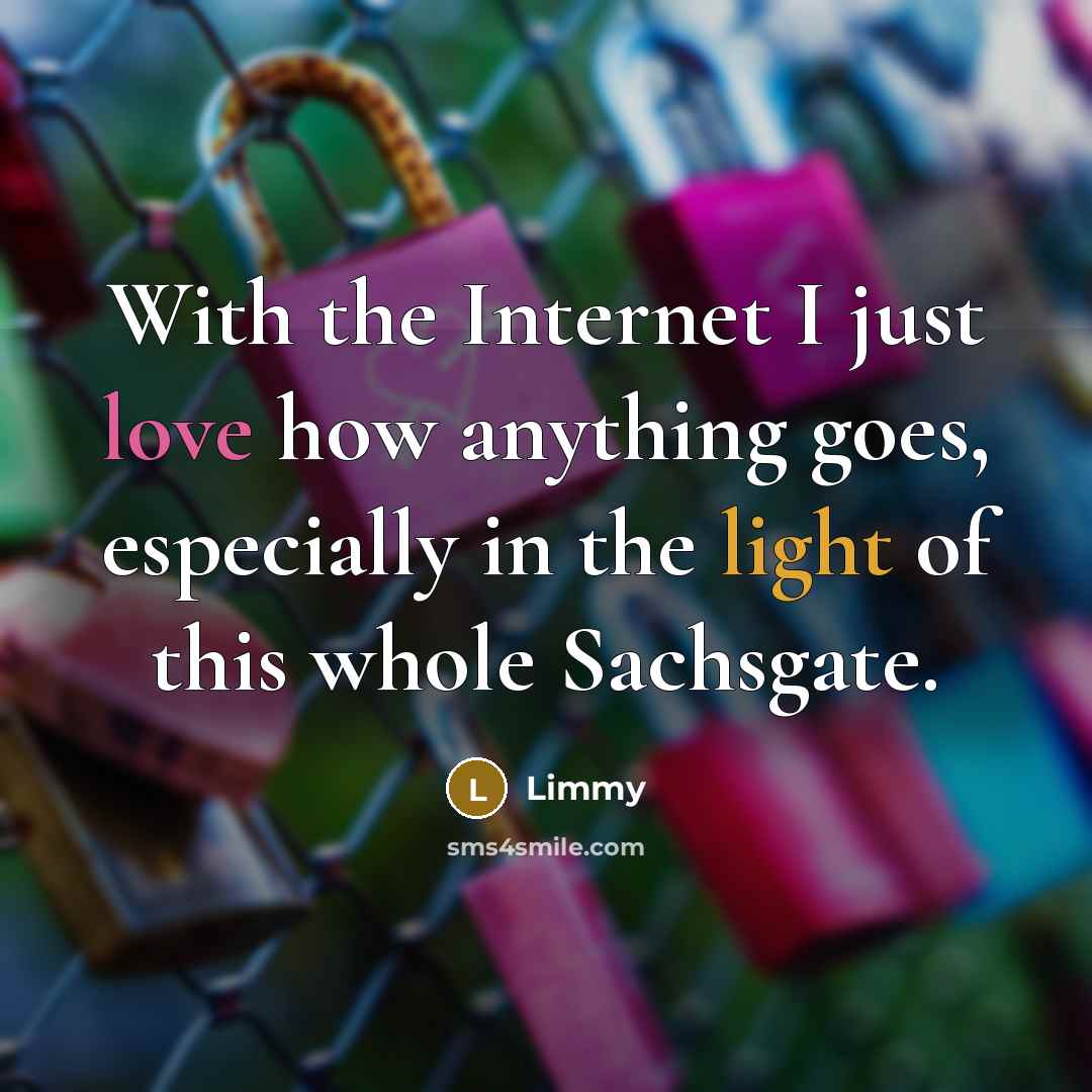 “With the Internet I just love how anything goes, especially in the light of this whole Sachsgate.” quote by Limmy