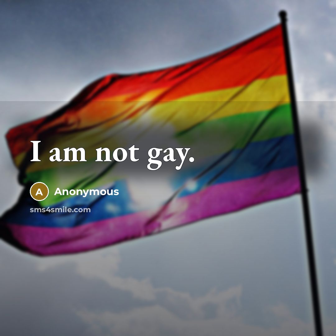 “I am not gay.” quote by Anonymous
