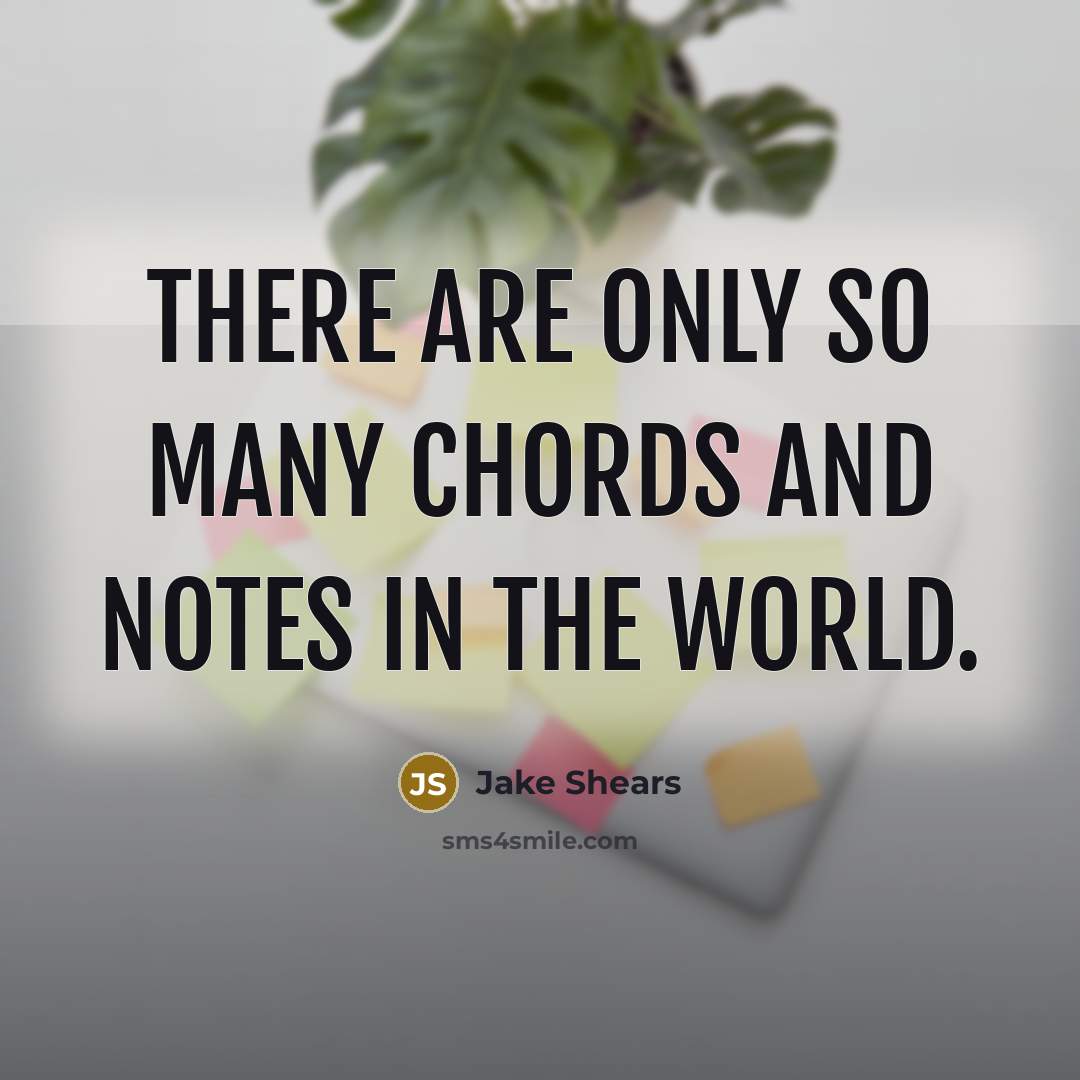 “There are only so many chords and notes in the world.” quote by Jake Shears