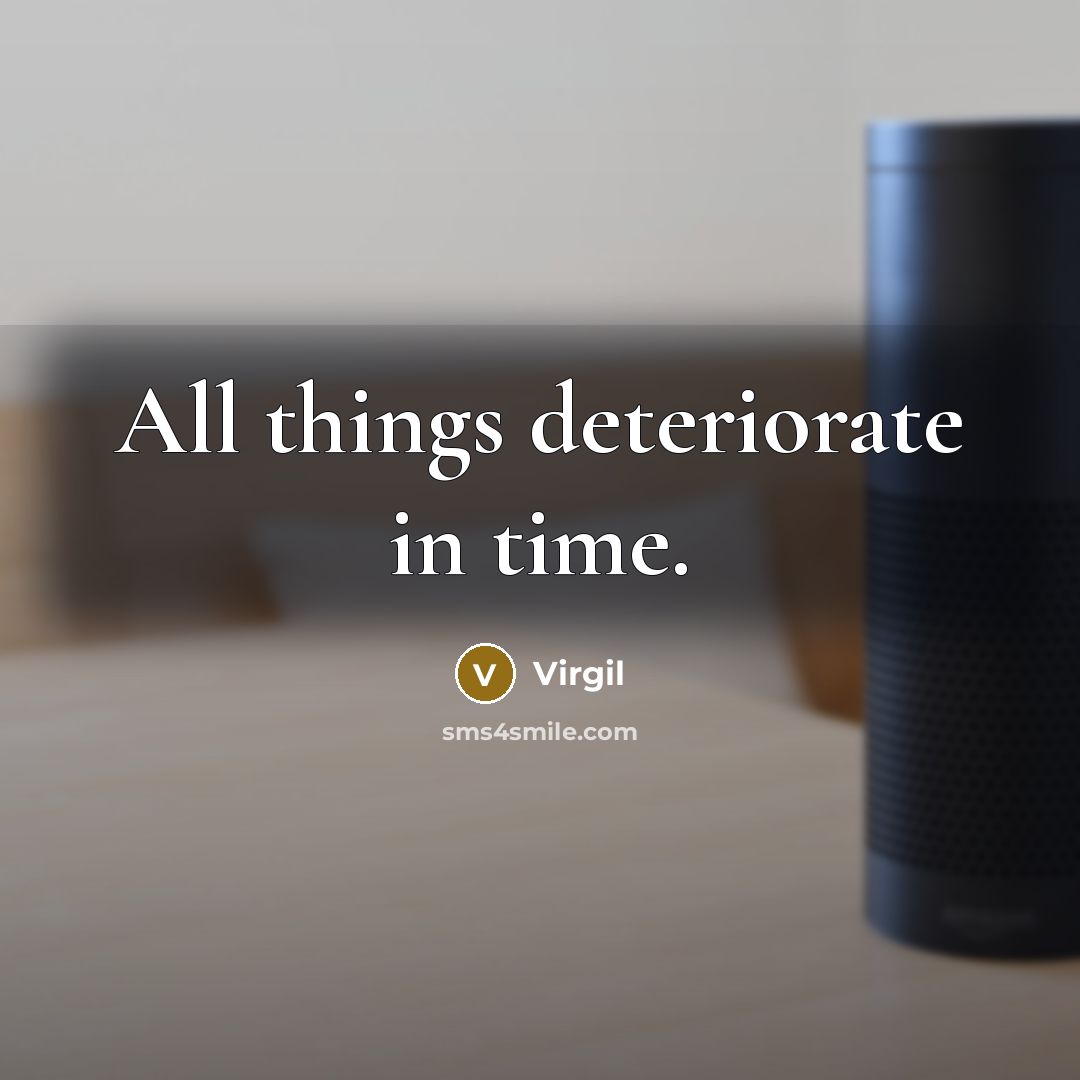 “All things deteriorate in time.” quote by Virgil