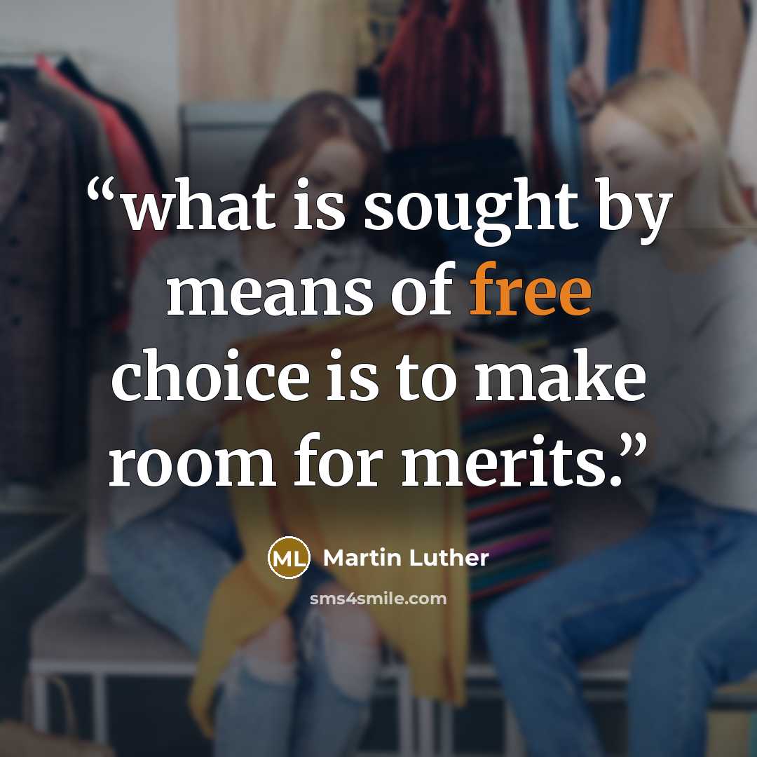 “what is sought by means of free choice is to make room for merits.” quote by Martin Luther