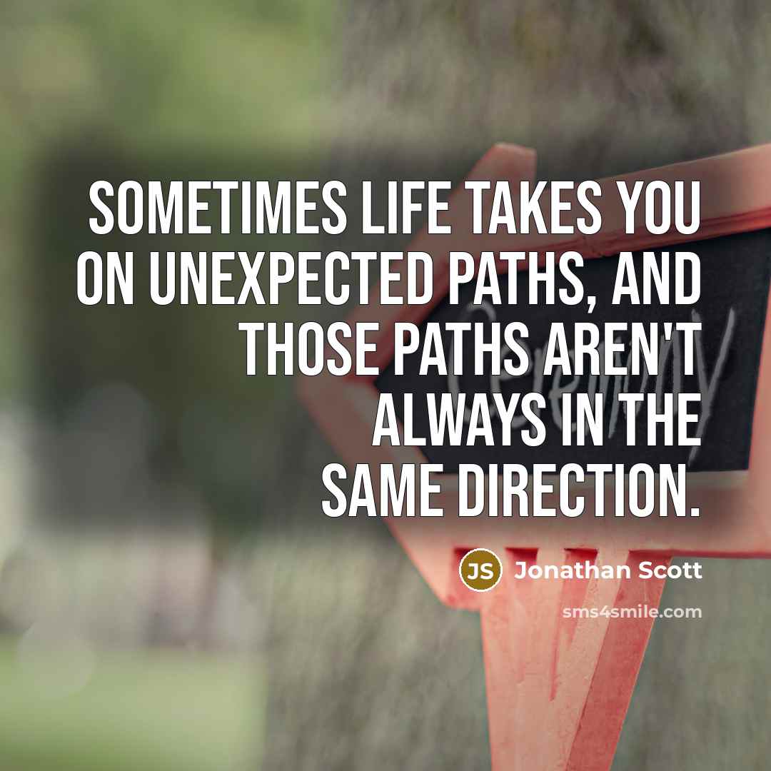 “Sometimes life takes you on unexpected paths, and those paths aren't always in the same direction.” quote by Jonathan Scott