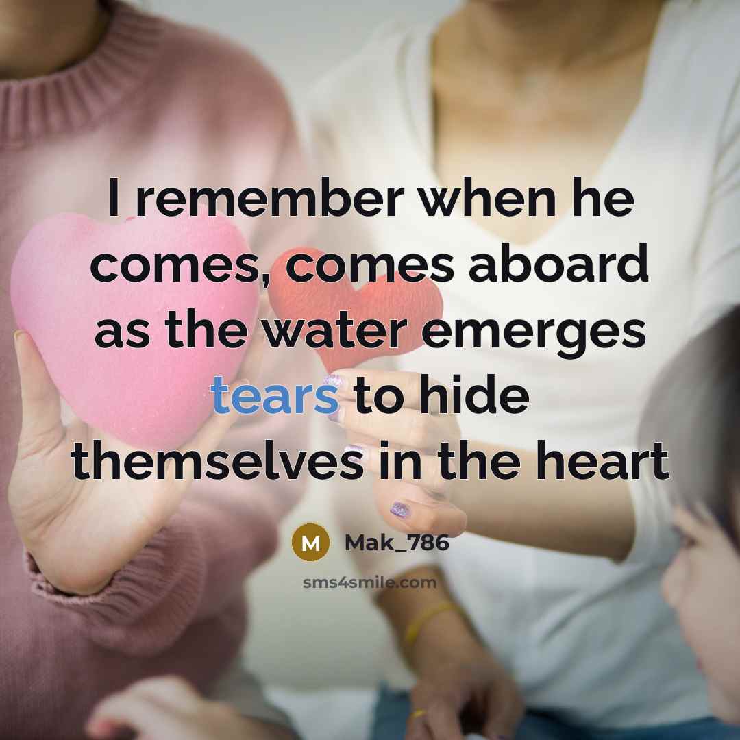 “I remember when he comes, comes aboard as the water emerges tears to hide themselves in the heart” quote by Mak_786