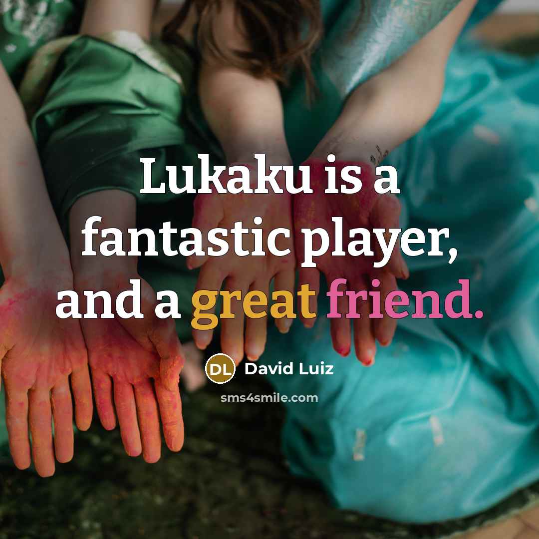 “Lukaku is a fantastic player, and a great friend.” quote by David Luiz